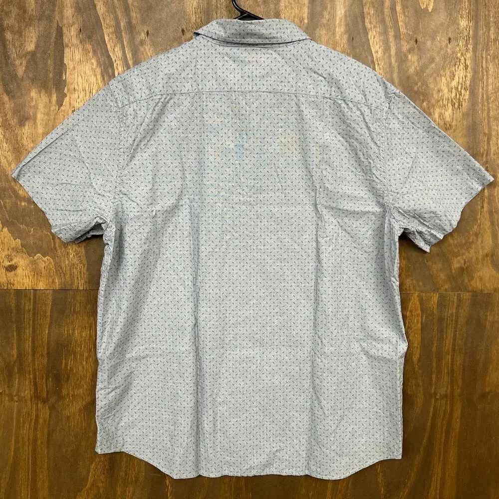 Banana Republic Mens Shirt Gray Blue Button Down Slim Fit Organic Cotton XLarge